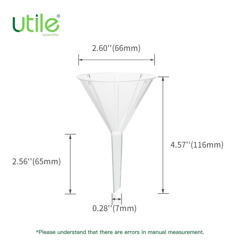 UTILE 12pcs Plastic Analytical Funnel Set, PP Material, Top Diameter 64mm, Small Funnel for Lab Bottles, Recreational Activities, 4512.0014.12 - Image 4